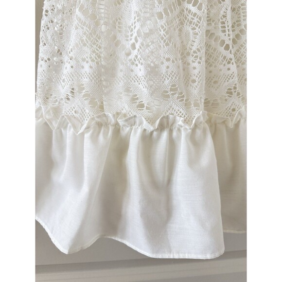 Rare Editions Girls Sz 6 White Lace Dress Thin Straps Bottom Ruffle 100% Poly - Picture 4 of 11